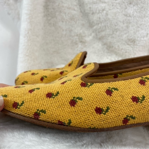 Zalo Vintage Zalo Yellow & Red Rose Needlepoint Flats size 11 - Picture 10 of 16
